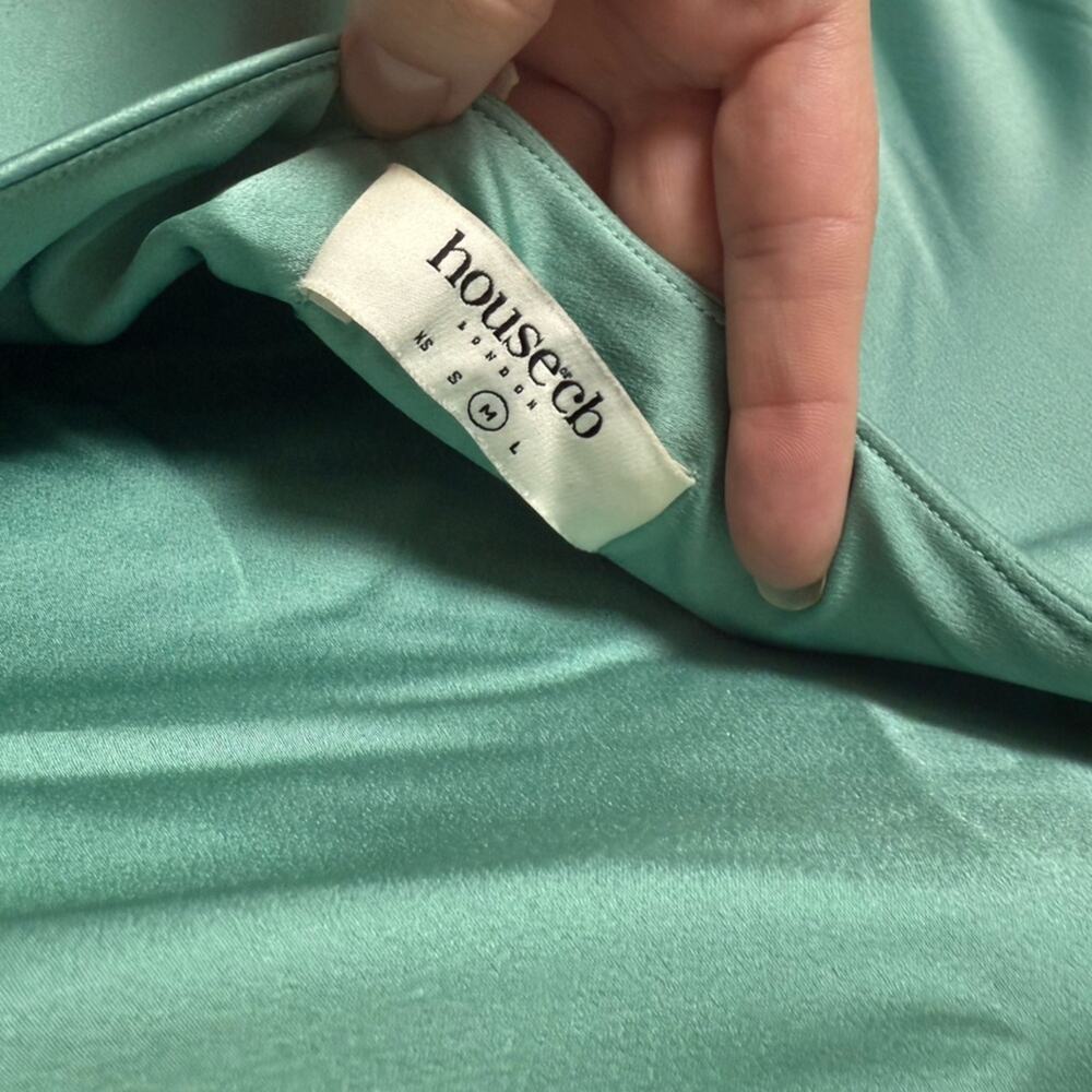 House of CB Alette Jade Satin Strapless Maxi Dress M - Picture 12 of 13